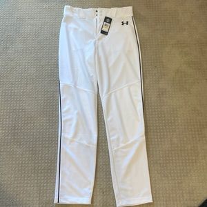 Under Armour White/black baseball pants (medium)